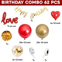 Birthday Decoration Items - 62 Pcs, Birthday Decoration Items For Husband, Wife | Happy Birthday Decoration For Men, Women | Love Birthday Decoration KIt With Foil, Metallic Balloons, Lights, Tape, Gl-thumb3