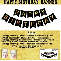 Happy Birthday Decoration Items Boys Girls Husband- 34Pcs Biirthday Decoration Kit cardstock, latex Combo -Black Golden Balloons For Birthday, Happy Birthday Lights, Banner/Ballons-thumb3