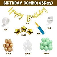 Green Birthday Decoration Kit - 43 Pcs Set, Birthday Decoration Items For Boy, Girl | Happy Birthday Banner(Cardstock) | Green Metallic Balloons | Arch Strip, Balloon Pump For Decoration-thumb2