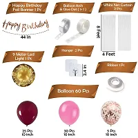 Burgundy Birthday Decoration Items - Pack of 69 Happy Birthday Decorations Kit | Burgundy Balloons for Birthday Decorations | Rose Gold Confetti Balloons | Happy Birthday Decorations for Wife |-thumb1