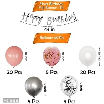 Pink Birthday Decoration for Girls-Pack of 56 | Peach Balloons for Birthday Decoration | Birthday Decoration for Women | Birthday Decoration Items for Girls | Happy Birthday Decoration Kit-thumb2