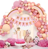 Pastel Birthday Decoration Items - 53Pcs Pastel Pink Birthday Decoration Kit | Birthday Decoration Items For Girl | Pastel Balloon Decoration For Birthday | Rose Gold Chrome Balloons-thumb2