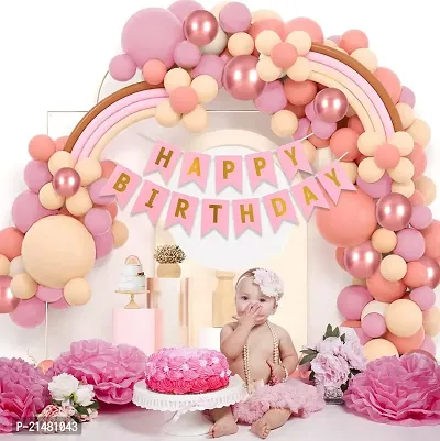 Pastel Birthday Decoration Items - 53Pcs Pastel Pink Birthday Decoration Kit | Birthday Decoration Items For Girl | Pastel Balloon Decoration For Birthday | Rose Gold Chrome Balloons-thumb3