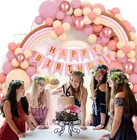 Pastel Birthday Decoration Items - 53Pcs Pastel Pink Birthday Decoration Kit | Birthday Decoration Items For Girl | Pastel Balloon Decoration For Birthday | Rose Gold Chrome Balloons-thumb3