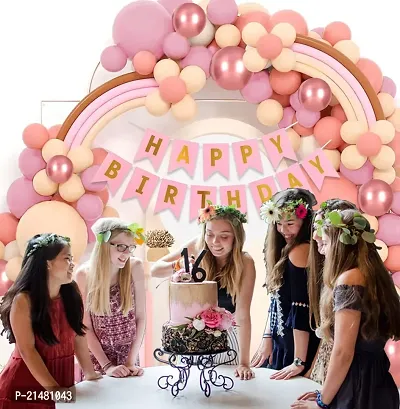 Pastel Birthday Decoration Items - 53Pcs Pastel Pink Birthday Decoration Kit | Birthday Decoration Items For Girl | Pastel Balloon Decoration For Birthday | Rose Gold Chrome Balloons-thumb4