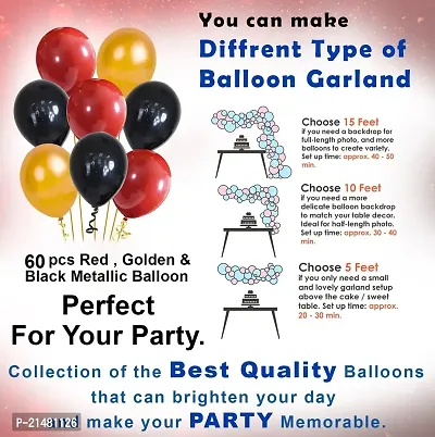 Happy Birthday Decoration Set - For Husband Wife Girlfriend - 71Pcs Packets - Birthday Banner, Heart Foil Balloons, Metallic Balloon, Led String Lights - Birthday Decorations Items-thumb3