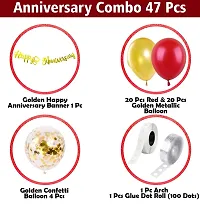 Birthday Decoration Items - Huge 47 Pcs, Red and Golden Balloons for Decoration | Happy Birthday Banner (Cardstock) | Birthday Decoration For Wife | Happy Birthday Decortion for Husband-thumb1