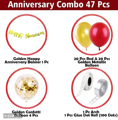 Birthday Decoration Items - Huge 47 Pcs, Red and Golden Balloons for Decoration | Happy Birthday Banner (Cardstock) | Birthday Decoration For Wife | Happy Birthday Decortion for Husband-thumb2