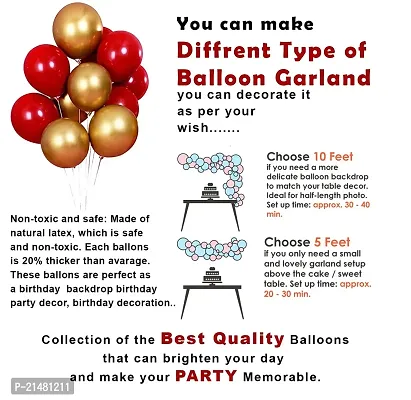 Birthday Decoration Items - Huge 47 Pcs, Red and Golden Balloons for Decoration | Happy Birthday Banner (Cardstock) | Birthday Decoration For Wife | Happy Birthday Decortion for Husband-thumb3