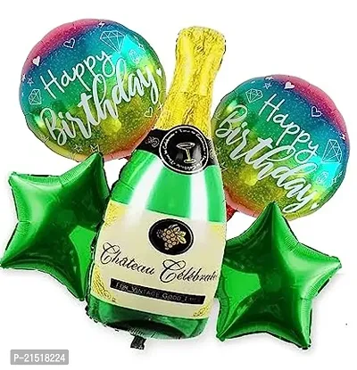 Birthday Champagne Foil Balloons Set of 5 Pcs