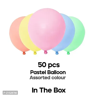 Multicolor Pastel Balloons For Birthday/Anniversary/Engagement/Wedding/Baby Shower/Farewell/Any Special Event Theme Party Decoration - Pack of 50-thumb2