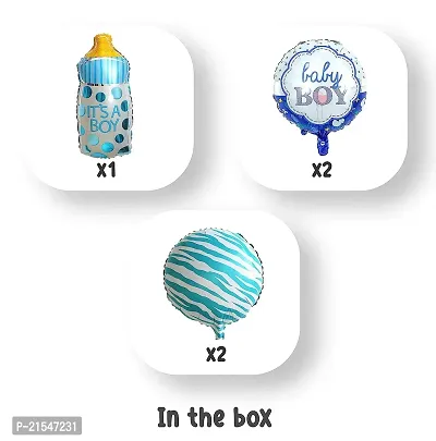 Welcome Baby Boy or Baby Shower Its a Boy Decoration Foil Balloons with Baby Feeding Bottle Balloon  Other Balloons Pack of 5-thumb2