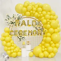 16 Inch Golden Letters Haldi Ceremony Foil Balloons with Yellow Balloon Combo Pack for Haldi Decoration, Bachelorette, Bridal Shower Pack of 85 Pcs-thumb2