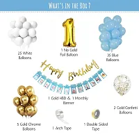 1st Happy birthday decoration itemsNo.1 gold foil balloon, chrome  confetti balloons set with monthly bannerbirthday decorations for boys  GIRLS-thumb2