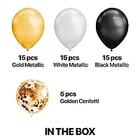 Gold Black  White Metallic Shiny Balloons and Gold Confetti Balloons For Birthday/Anniversary/Engagement/Wedding/Farewell/Any Special Event Theme Party Decoration - Pack of 50-thumb1