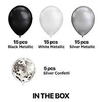 Silver White   Black Metallic Shiny Balloons and Silver Confetti Balloons For BirthdayAnniversaryEngagementWedding-thumb1
