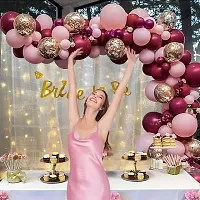 Diy Rose Gold Pink Bride To Be Decoration Set Combo Kit For Girls With Banner|Net Fabric Backdrop  Balloons/ Bridal Shower Decorations Items/Photobooth Decorations/ Bachelorette-69 Pcs-thumb2