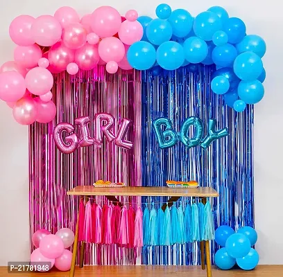 Baby Shower Decoration Items- 51Pcs Baby Shower DecorationsBaby Shower Foil Balloons, Foil Curtains, Metallic balloons, confetti balloons, balloon arch,