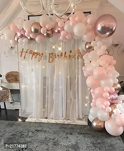 Special You Diy Pink Theme Birthday Decoration Items Combo Kit With Net Curtain ClothLed Fairy LightsBallon SetBaby ShowerBirthday Decoration Kit For Gi