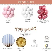 Special You Diy Pink Theme Birthday Decoration Items Combo Kit With Net Curtain ClothLed Fairy LightsBallon SetBaby ShowerBirthday Decoration Kit For Gi-thumb2