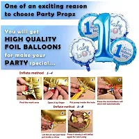 Birthday Decoration Items for 1st Birthday - Set of 6 Pcs 12 Months Photo Banner for Birthday | 1st Birthday Decoration for Boys | 1st Birthday Decoration for Girls | 1 Number Foil Balloon-thumb2