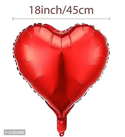 27 Pc Tent Romantic Decoration Set ndash; Red and White Balloons Foil Heart LED Light and Back Drop White Curtains| bedroom decoration items| cocomelon theme Romantic party decorations banner-thumb2