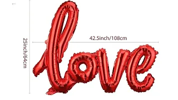 27 Pc Tent Romantic Decoration Set ndash; Red and White Balloons Foil Heart LED Light and Back Drop White Curtains| bedroom decoration items| cocomelon theme Romantic party decorations banner-thumb2