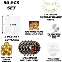 Happy Birthday Decoration Backdrop Banner Net Led Curtain Balloons set of 90 Pcs Visit the TOYXE Store-thumb1