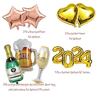 Cheers New Year 2024 Foil Balloons Set of 11 Pcs-thumb2