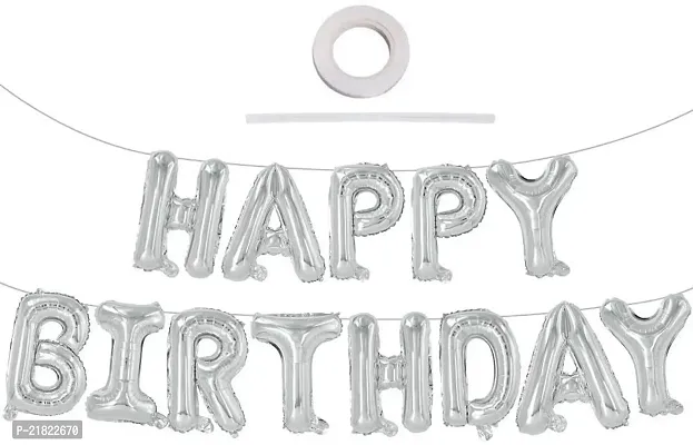 74Pc Birthday Decoration Kitndash; Yellow Grey Silver Balloons Birthday Foil Moon Stars with Arch and Glue Dot and Balloon Hand Pump Birthday Decoration Items | Birthday Decoration Combo-thumb2