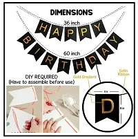 Happy Birthday Decoration Kit Combo ndash; 51pcs Birthday Banner Golden Foil Curtain Metallic With Hand Balloon Pumo And Glue Dot for Boys Girls Wife Adult Husband Mom Dad-thumb2