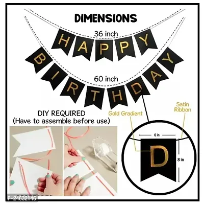 Happy Birthday Decoration Kit Combo ndash; 51pcs Birthday Banner Golden Foil Curtain Metallic With Hand Balloon Pumo And Glue Dot for Boys Girls Wife Adult Husband Mom Dad-thumb3