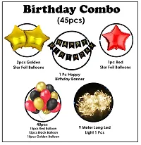 Happy Birthday Decoration, Kit Combo With Fairy Led Lights 45pcs Set Happy Birthday Bunting, Balloon, Star Foil, For Boys, Girls, Kids, Wife, Girl Friend, Woman-thumb1