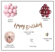 Diy Burgundy Pink Balloons Birthday Decoration Items Kit Combo For Girls With Rose Gold Confetti Birthday Balloons-thumb1