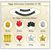 Happy Anniversary Decoration Kit For Home- 70 Items Happy Anniversary Banner, Foil Curtains, Metallic Balloons, Star, Heart Foil Balloons-thumb1