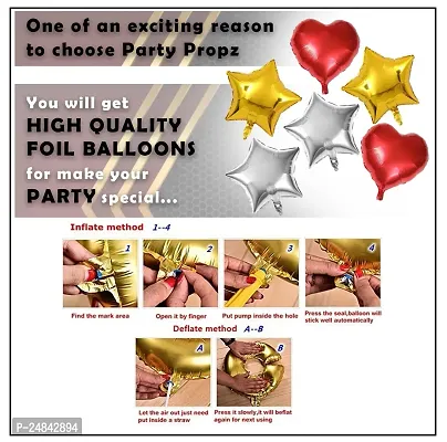 Happy Anniversary Decoration Kit For Home- 70 Items Happy Anniversary Banner, Foil Curtains, Metallic Balloons, Star, Heart Foil Balloons-thumb3