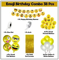 Smiley Balloons for Birthday Decoration- Pack of 38 Pcs, Smiley Birthday Theme For Kids  Emoji Theme Birthday Decoration Kit-thumb1