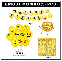 Emoji Theme Birthday Decoration Kit - Pack of 54Pcs, Smiley Birthday Theme For Kids  Smiley Balloons for Birthday Decoration-thumb1