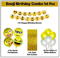 Smiley Birthday Theme Decoration- 46Pcs, Smiley Birthday Theme For Kids  Smiley Balloons for Birthday Decoration-thumb1