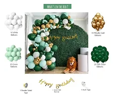 63 items jungle theme happy birthday decoration items for boy,husband,girl combo with Green  White color-thumb1