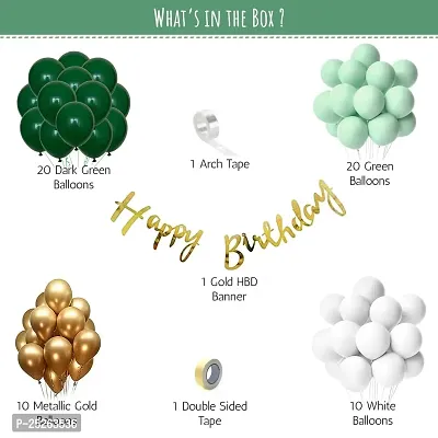 63 items jungle theme happy birthday decoration items for boy,husband,girl combo with Green  White color-thumb3