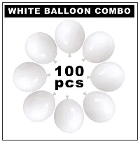 White Balloons for Decoration - 100Pcs White Balloons(Plastic)-thumb1