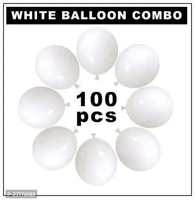 White Balloons for Decoration - 100Pcs White Balloons(Plastic)-thumb2