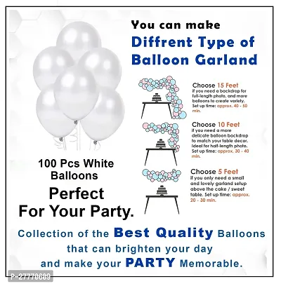 White Balloons for Decoration - 100Pcs White Balloons(Plastic)-thumb4