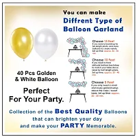 Golden Birthday Decoration Items - Combo of 47 Pcs White Balloons for Decoration  Birthday Decoration Kit  Golden Balloons for Decoration  Happy Birthday Banner  Metallic Balloons-thumb2