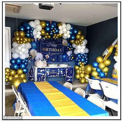 75 pcs Gold Blue White Chrome Balloons for Birthday Decoration items celebration Anniversary Girls Boys Men Women