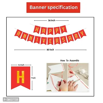 63 Pcs Set Happy Anniversary Banner Card Stock Paper Balloon Decoration Set-thumb4