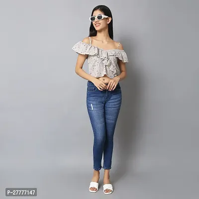 Stylish Cotton Printed Crop Top For Women-thumb4