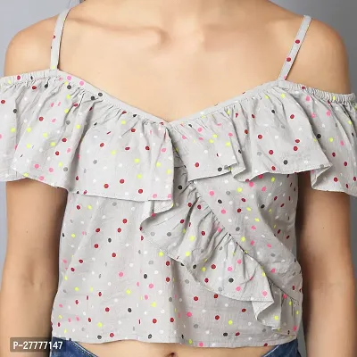 Stylish Cotton Printed Crop Top For Women-thumb3