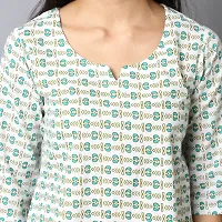 The Seamsters Crew Women's Printed Cotton Regular Short Kurti-thumb1